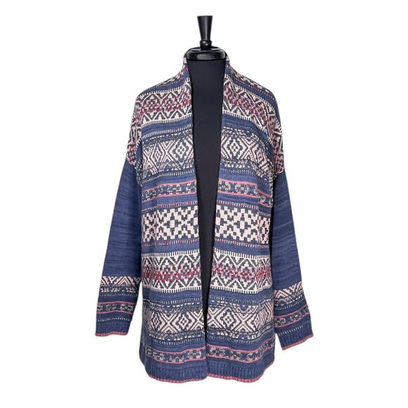 Chaps Ralph Lauren Women's Knit Cardigan Western Navajo Aztec Open Front Size XL - Picture 1 of 9